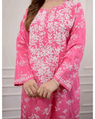 Beautiful Pure Mul Cotton Chikankari Kurti-Pant Set