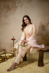 Viscose Assam silk fully lined kurta set for women Diwali Karva Chauth party wear