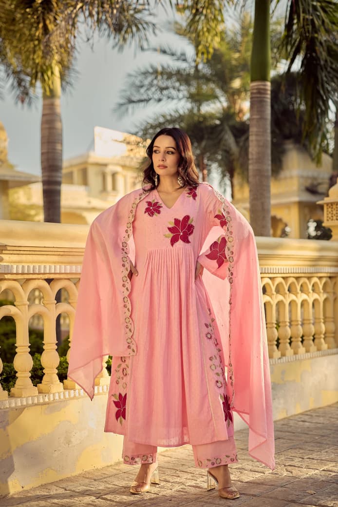 Women butti kurta set with shimmer sequence work heavy cotton ethnic party wear buy online