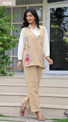 Women cotton coord set casual office wear shirt pant 2 piece ethnic buy online India