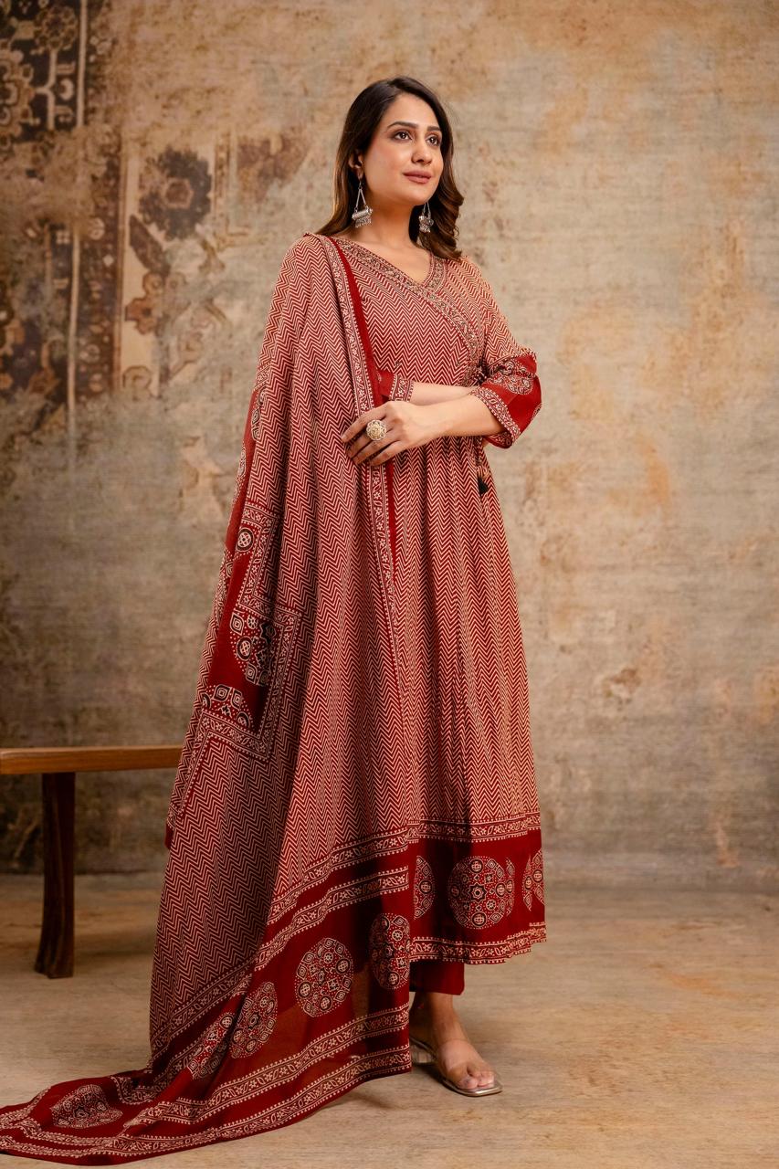 Heavy embroidery dhabu cotton suit set women festive daily wear buy online Resshaa
