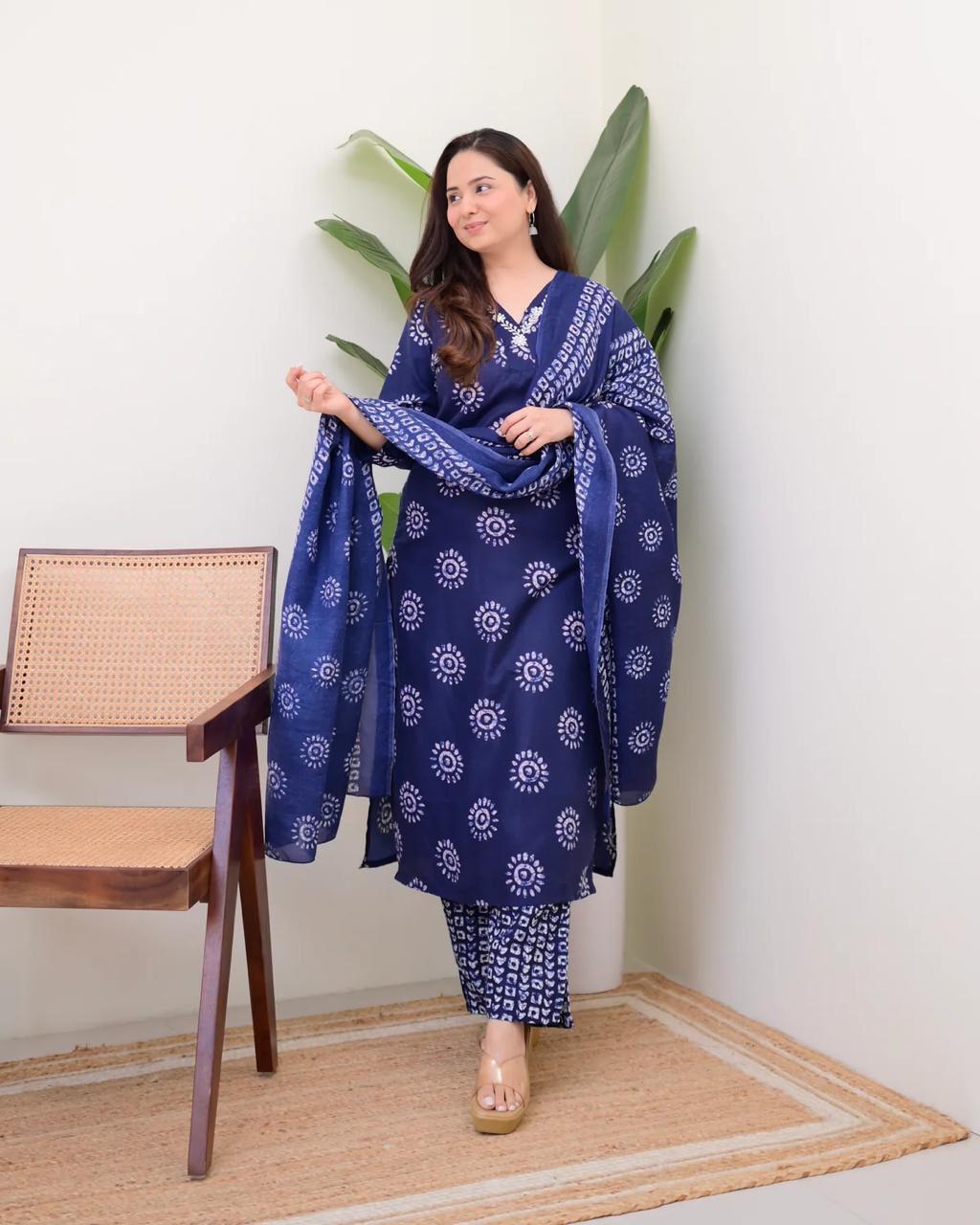 Floral flared kurta pant dupatta set women festive ethnic wear spring summer Jaipur collection