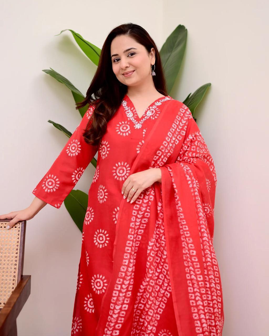Resshaa women printed kurta pant dupatta set traditional festive daily ethnic wear online