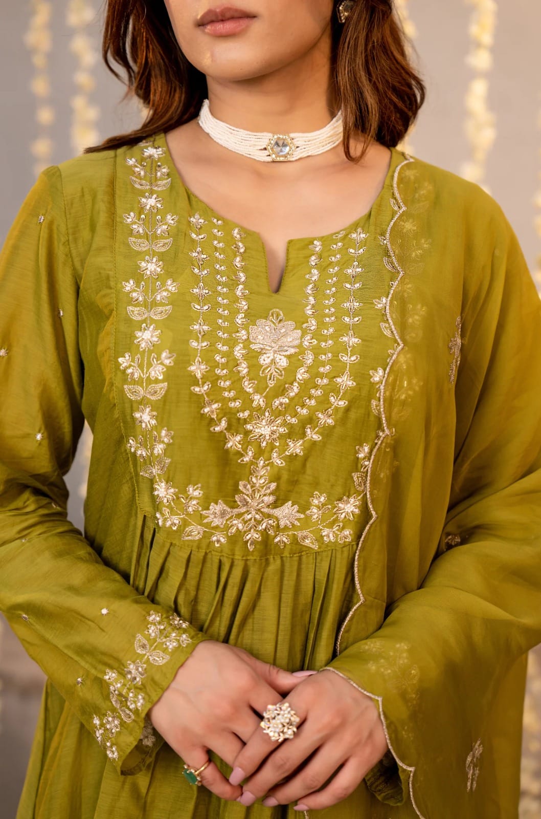 Women viscose Chanderi silk kurta set sequence embroidery party occasion festive wear Resshaa