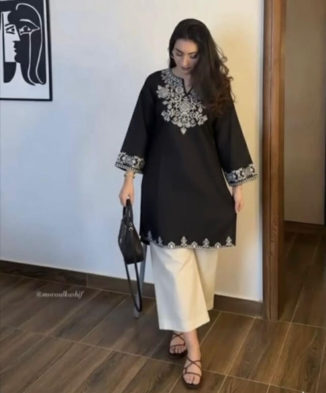 Women mul cotton coord set with pocket embroidery summer casual ethnic wear Resshaa Jaipur