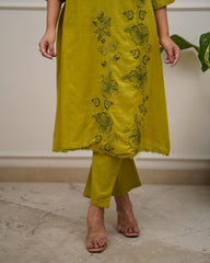 Cotton 3 piece suit set for women with embroidered dupatta and pant ethnic wear India