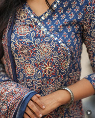 Hand mirror work angrakha kurta set women festive wear with side dori buy online India
