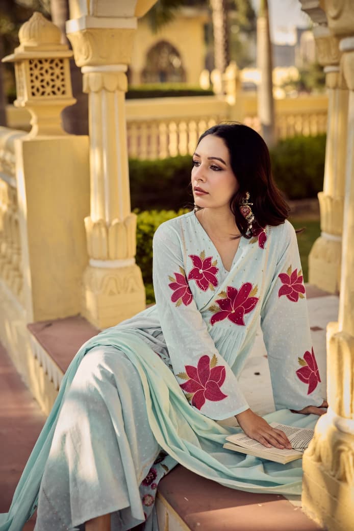 Resshaa women ethnic cotton kurta set butti work sangeet engagement party outfit Jaipur