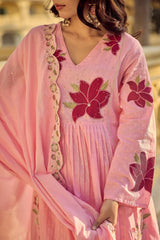Resshaa heavy cotton sequence embroidered butti kurta set women Diwali Eid party outfit
