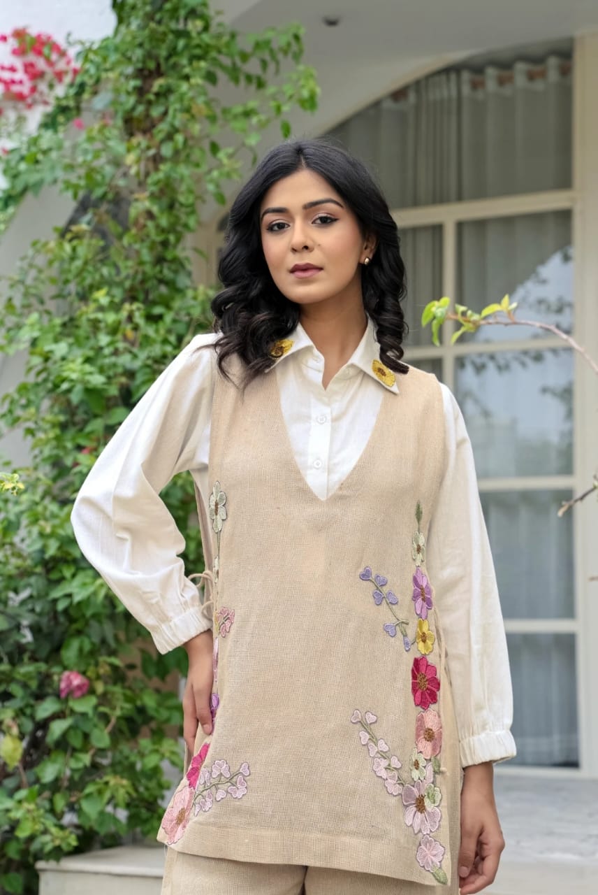 Cotton shirt pant set for women vacation casual daily wear coord set online Resshaa