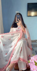 Resshaa dhabu cotton kurta set women heavy embroidery festive pooja outfit ethnic wear