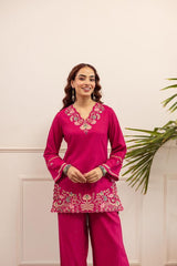 Women cotton embroidered coord set daily casual ethnic 2 piece buy online Resshaa India