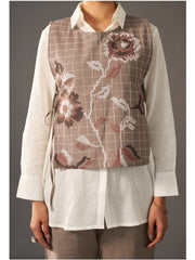 Cotton Embroidered Tunic with Trousers & Waistcoat